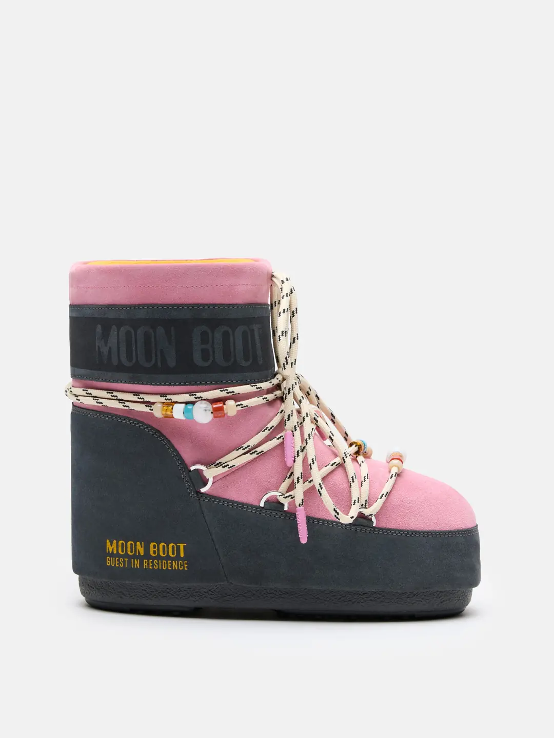 Moon Boot Mb X Gir Icon Low Suede Beads Kadın Kar Botu - Pembe